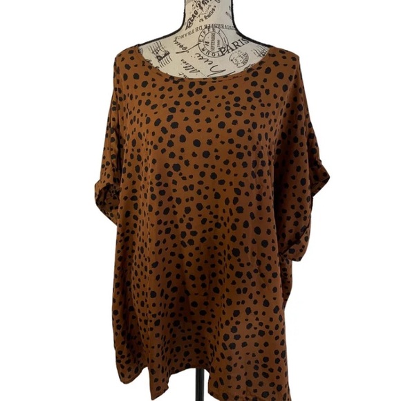 Emery rose leopard Print Blouse and Womens plus size 5X - Picture 6 of 10